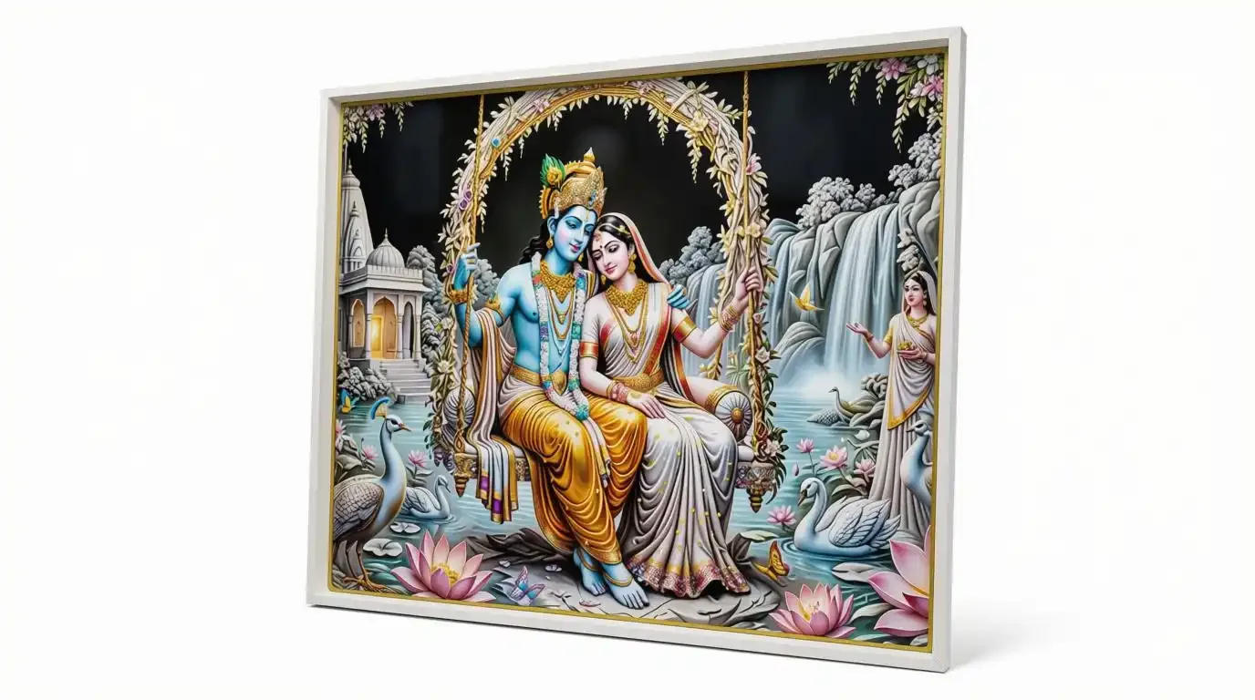 Radha Krishna Devine Love Frame Showpiece view 4