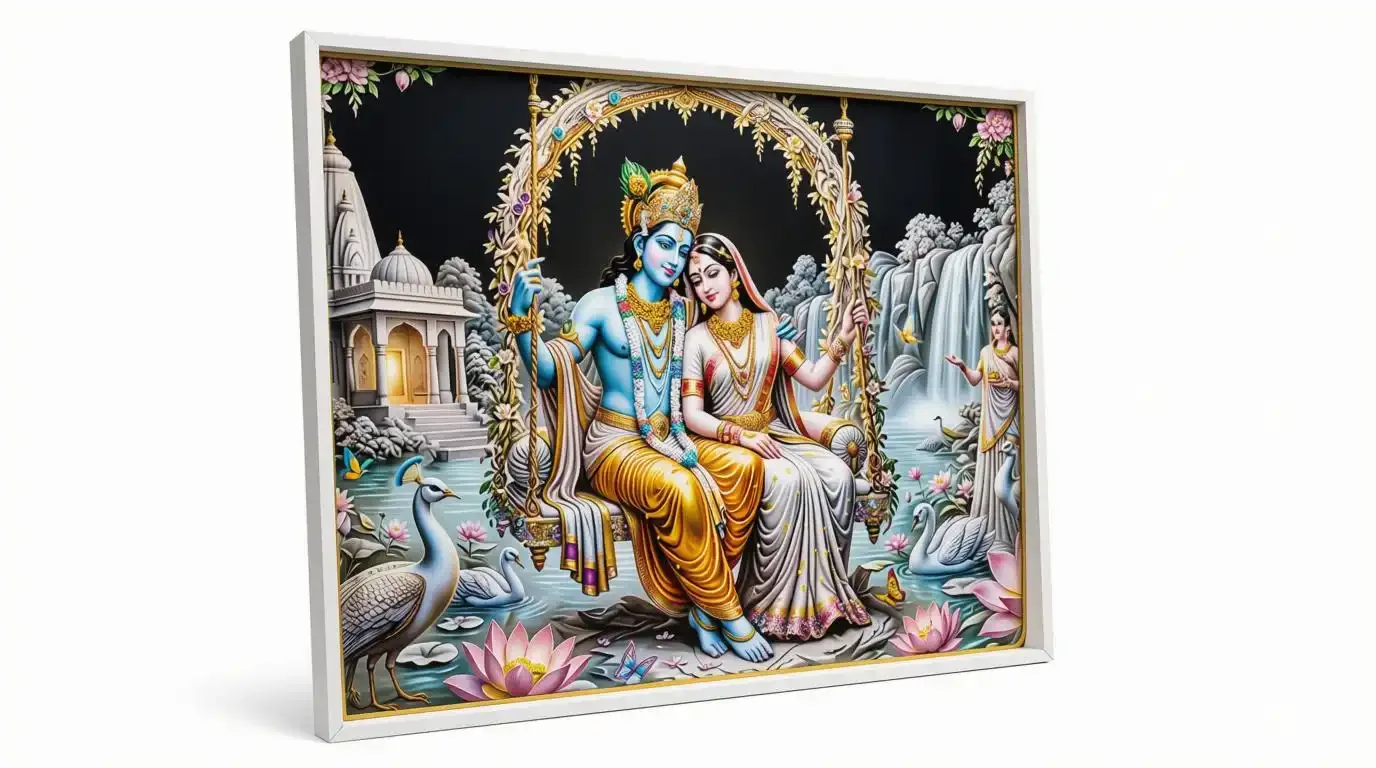 Radha Krishna Devine Love Frame Showpiece view 3